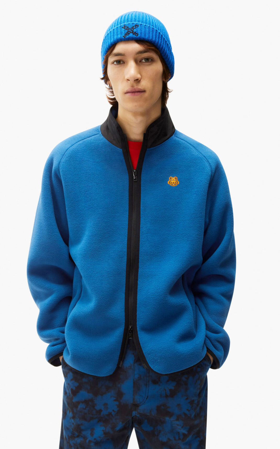 Kenzo Zipped fleece スポーツジャケット メンズ ロイヤルブルー 青 - NXPUJA736